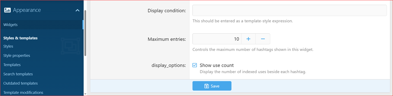 XenCustomize-Hashtags-230-Popular-hashtags-widget-options.png